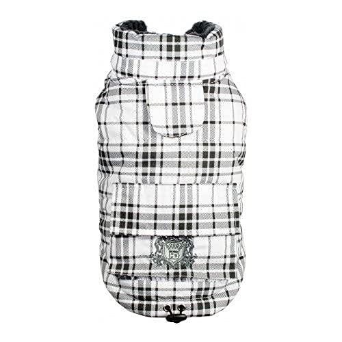 Hip Doggie HD-5PDSW Plaid Puffer Vest Hundemantel, S, weiß von Hip Doggie