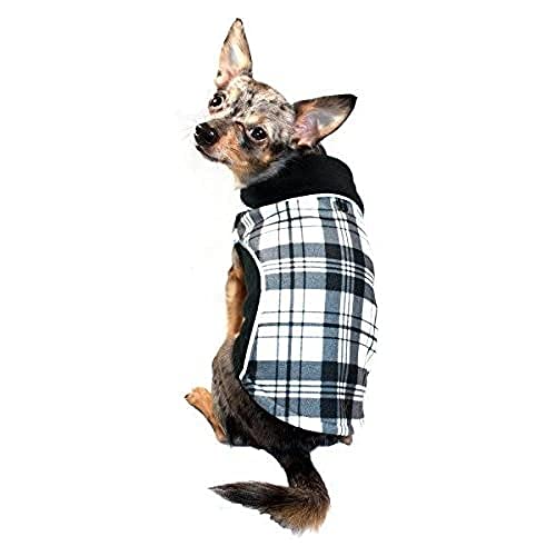 Hip Doggie HD-5PFWBK-XS Reversible Polar Fleece Wrap Coat - Plaid - Hundejacke, XS, schwarz Hip Doggie HD-5PFWBK-XS Reversible Polar Fleece Wrap Coat - Plaid - Hundejacke, XS, schwarz von Hip Doggie