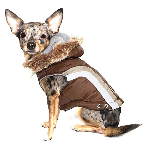 Hip Doggie HD-5SABR-XS Swiss Alpine Ski Vest Hundemantel, XS, braun von Hip Doggie