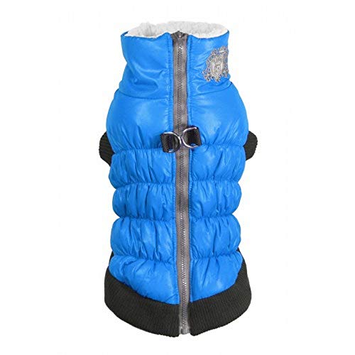 Hip Doggie HD-5SCBL Crown Puffer Vest Hundemantel, L, blau von Hip Doggie