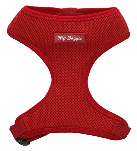 Hip Doggie HD-6PMHRD Ultra Comfort Harness Vest Hundegeschirr, XL, rot von Hip Doggie