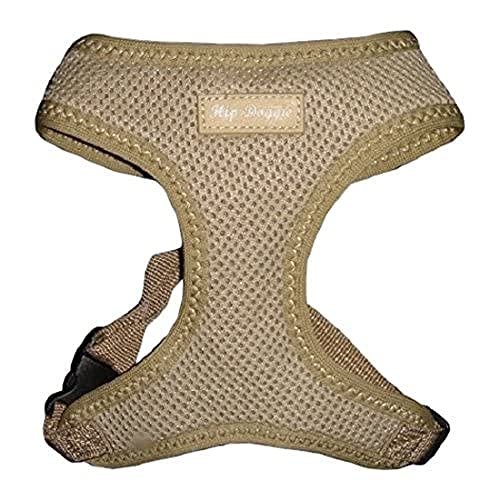 Hip Doggie HD-6PMHTN Tan Ultra Comfort Harness Vest Hundegeschirr, XS von Hip Doggie