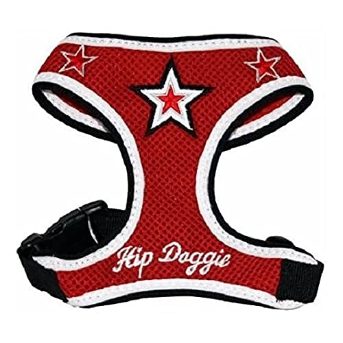Hip Doggie HD-6RMST Super Star Mesh Harness Vest Hundegeschirr, XL, rot von Hip Doggie