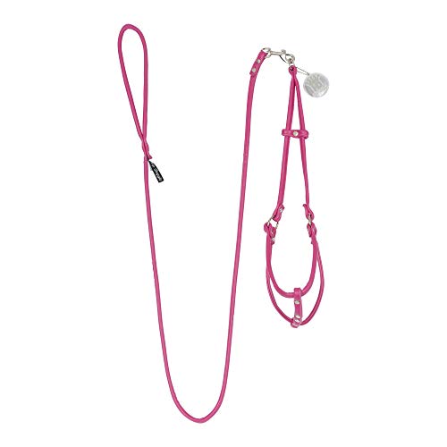 Hip Doggie HD-6SIPLP-M Soft Faux Leather Step-in Harness w/Detachable Leash Pink M Hundegeschirr von Hip Doggie