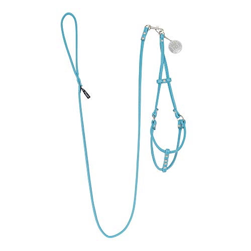 Hip Doggie HD-6SIPLT-S Soft Faux Leather Step-in Harness w/Detachable Leash Turquoise S Hundegeschirr von Hip Doggie