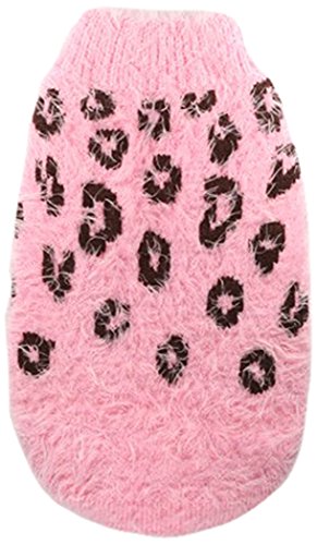 Hip Doggie HD-7FSCP-M Feathersoft Cheetah Sweater - Hundepullover, M, rosa von Hip Doggie