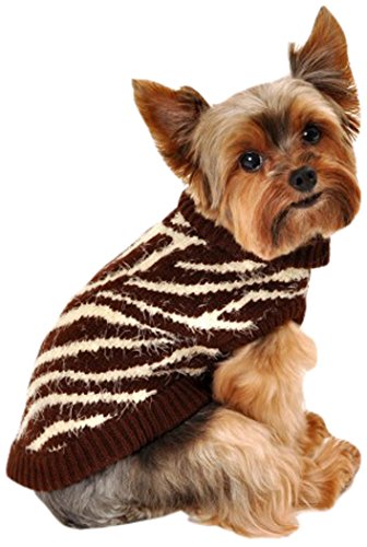 Hip Doggie HD-7FSZB-L Feathersoft Zebra Sweater - Hundepullover, L von Hip Doggie