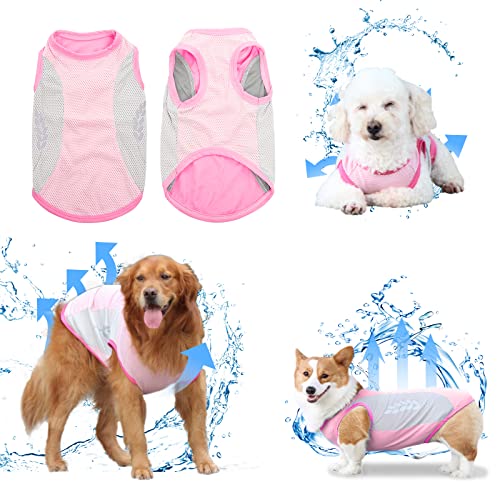 Hunde Kühlweste Atmungsaktiv Mesh Hundejacke Sommer Cool und Bequem Hundemantel Rosa von Hipetime