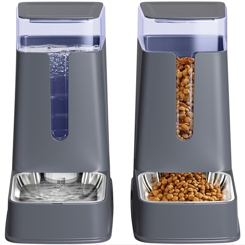 Automatischer Katzenfutterspender und Katzenwasserspender im Set, 2 Packungen, automatischer Hundefutterspender und Hundewasserspender, 3,5 l für kleine, mittelgroße große Hunde, Haustiere, Welpen,… von Hipidog