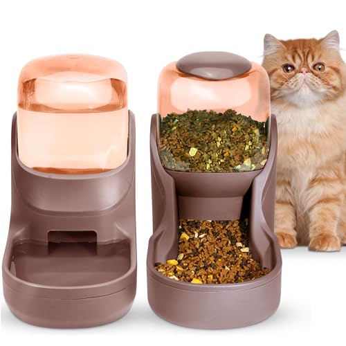 Automatisches Futter- und Wasserspender für Hunde, Katzen, Futterspender und Wasserspender, 3,8 l, 2-in-1 Katzenfutter, Wasserspender für kleine, mittelgroße und große Haustiere von Hipidog