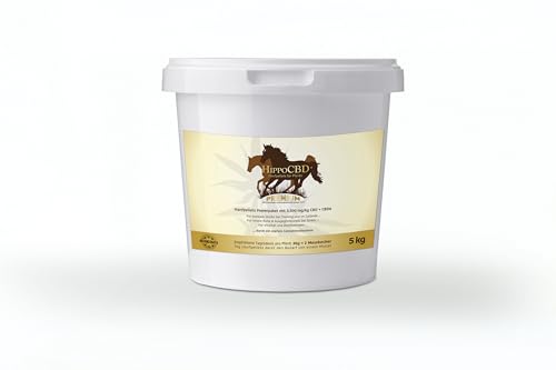 Premium Hanfpellets für Pferde - Pferde Pellets aus deutschem Nutzhanf - Getreidefreies Pferdefutter für eine optimale Versorgung - Hanf Pellet aus Deutschland (5KG) von HippoCBD