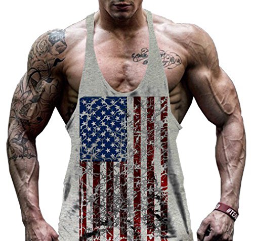 Hippolo Gym Herren Tank Top Men Cotton Stringer Fitness Gym Shirt Solide Sport Vest (L, Grau) von Hippolo