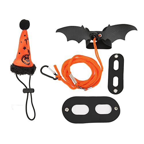 Eidechsen-Leine-Geschirr-Set, Niedliches Verstellbares Reptilien-Traktionsseil mit Kürbis-Druckhut, Fledermausflügel Halloween, Leder + Polyester, 3 Größen Eidechsen-Leine-Geschirr-Set, Niedliches Verstellbares Reptilien-Traktionsseil mit Kürbis-Druckhut, Fledermausflügel Halloween, Leder + Polyester, 3 Größen von Hiraith