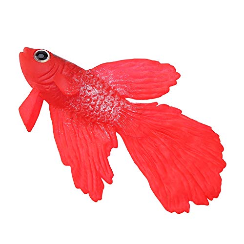 Hiraith Aquarium-Dekoration, Lustige Künstliche Silikon-Kleinfische, Aquarium-Ornament (Nr. 1 Roter Kampffisch) von Hiraith
