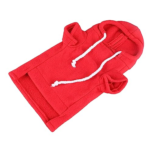 Hiraith Frettchen-Pullover, Warme Haustierkleidung, Kapuze mit Kordelzug, Hautfreundlich, Modische Pullover-Designs für Party (Rot) von Hiraith