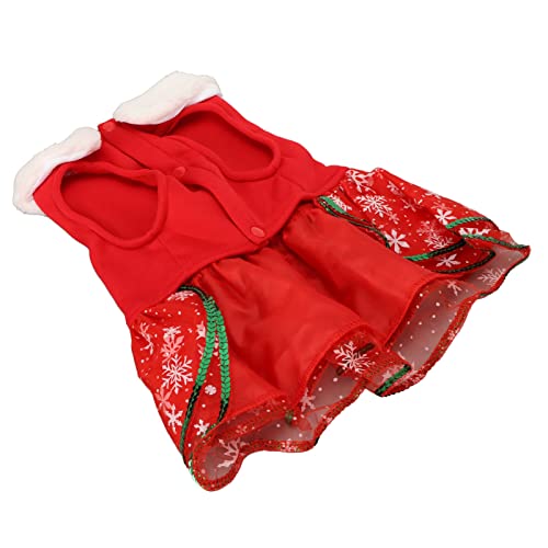Hiraith Haustier-Weihnachtskleid, Innovativer Elch-Schleifen-Pailletten-Warmer Welpen-Weihnachtsrock für Kleine Hunde und Katzen (S) von Hiraith
