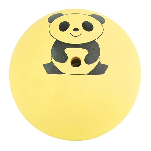 Hiraith Quietschendes Hundespielzeug, Panda-Muster, Haustierspielzeug, Langlebig, Sicher, Latex, Glatt, 5,1 cm, Interaktives Welpenspielzeug für Unterhaltung (Gelb) von Hiraith