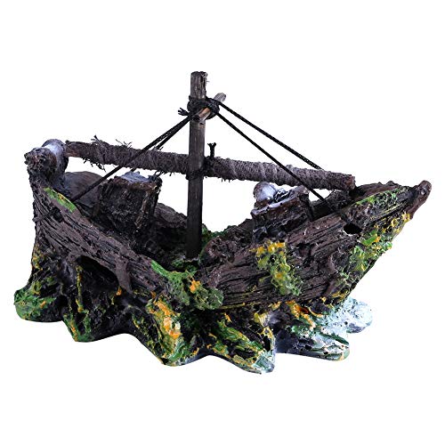 Hiraith Wasseraquarium-Ornamentboot, Lebensechtes Modell die Landschaftsgestaltung von Aquarien, Farbenfrohes Dekor Aquariumdekorationen, Ungiftig, Sicher, Ideal Hiraith Wasseraquarium-Ornamentboot, Lebensechtes Modell die Landschaftsgestaltung von Aquarien, Farbenfrohes Dekor Aquariumdekorationen, Ungiftig, Sicher, Ideal von Hiraith