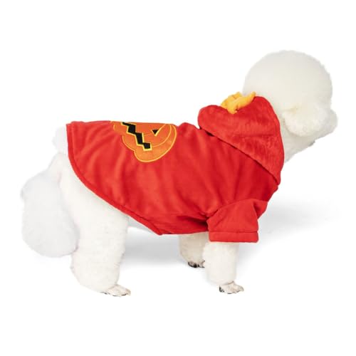 Hiseng Halloween Hundekostüm, Kürbis-Dekoration Hundemantel, Lustiges Haustierkostüm, Haustier Party Anzug, Hundekostüm für Kleine, Mittelgroße Große Hunde (L,Kürbis) von Hiseng