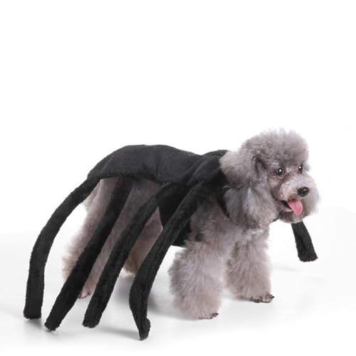 Hiseng Halloween Hundekostüm, Verrückte-Dekoration Hundemantel, Lustiges Haustierkostüm, Haustier Party Anzug, Hundekostüm für kleine, mittelgroße und große Hunde (L,Spinne) von Hiseng
