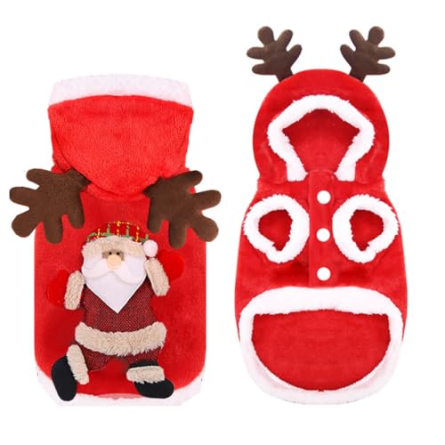 Hiseng Weihnachten Hundekostüm, Rot Dekoration Hundemantel, Lustiges Haustierkostüm, Haustier Party Anzug, Hundekostüm für Kleine, Mittelgroße und Große Hunde (XL,Weihnachtsmann) von Hiseng