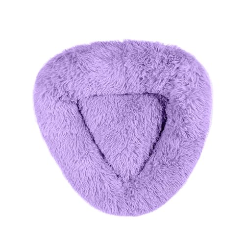 Hislaves Increase Space Pet Bed Cozy Dog Bed Anti-anxiety Deep Sleep Plush Warm Breathable Soft Touch Feel Trendy Design Pet Nest Plush Pet Bed Purple M von Hislaves