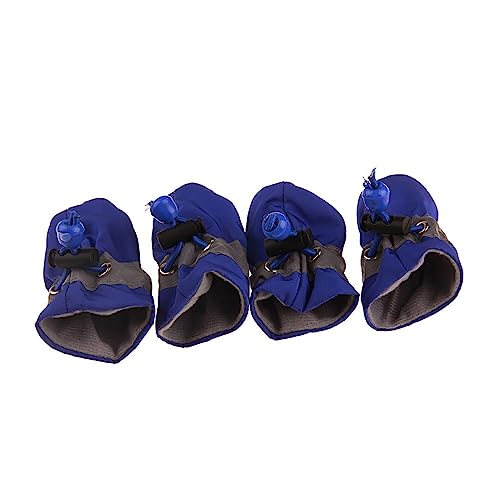 Hislaves Schuhe Schutzhüllen 4 Teile/satz Tragbare Anti-Rutsch Haustier Hund Warme Plüsch Schuhe Blau Hinzufügen Samt von Hislaves