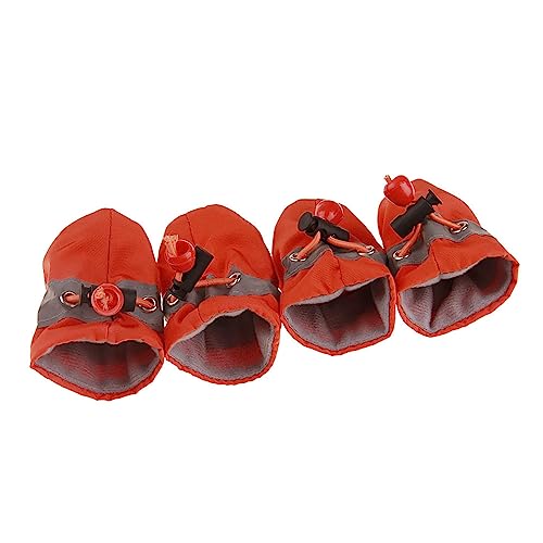 Hislaves Schuhe Schutzhüllen 4 Teile/satz Tragbare Anti-Rutsch Haustier Hund Warme Plüsch Schuhe Orange hinzufügen Samt von Hislaves