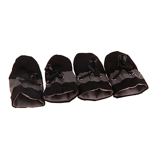 Hislaves Schuhe Schutzhüllen 4 Teile/satz Tragbare Anti-Rutsch Haustier Hund Warme Plüsch Schuhe Schwarz Hinzufügen Samt von Hislaves