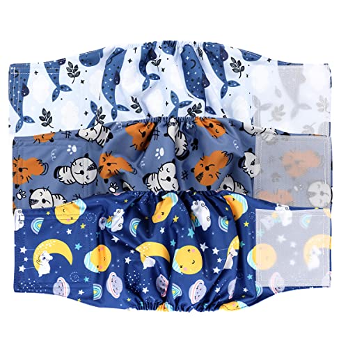Hi Sprout Wiederverwendbare Hundewindel für Rüden, waschbares Hundebauchband, strapazierfähiges und saugfähiges Tuch Doggie Belly Wrap (3 Stück) - Dreaming, XL von Hisprout