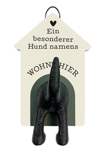 History & Heraldry Personalisierte Leinenhalter für Hunde als Leinenparkplatz, für Hundegarderobe o. als Wanddeko Hunde Accessoires (Blanko Creme) von History & Heraldry