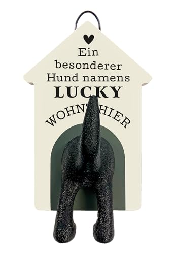 History & Heraldry Personalisierte Leinenhalter für Hunde als Leinenparkplatz, für Hundegarderobe o. als Wanddeko Hunde Accessoires (Lucky) von History & Heraldry
