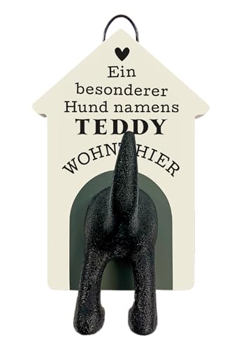 History & Heraldry Personalisierte Leinenhalter für Hunde als Leinenparkplatz, für Hundegarderobe o. als Wanddeko Hunde Accessoires (Teddy) von History & Heraldry