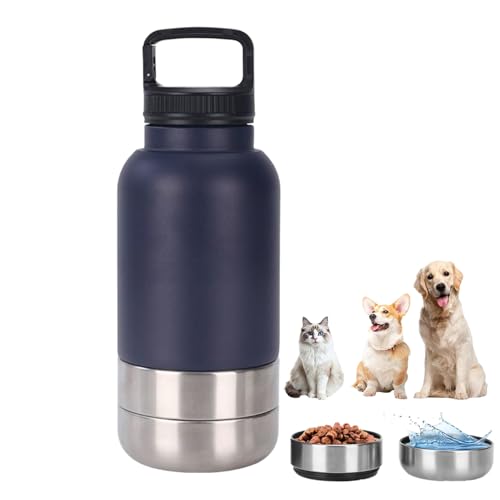Hitburu Hundetrinkflasche - Edelstahl Flasche Für Welpen - Auslaufsicher Trinkbecher mit Abnehmbarem Napf 1520ml für Unterwegs Wandern Camping Wohnung Hitburu Hundetrinkflasche - Edelstahl Flasche Für Welpen - Auslaufsicher Trinkbecher mit Abnehmbarem Napf 1520ml für Unterwegs Wandern Camping Wohnung von Hitburu