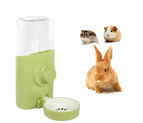 Hitopin Automatischer Wasserspender Kaninchen, Automatischer Wasserspender, Hängend Haustier Wasserspender, Hängend Haustier Trinkflasche, für Meerschweinchen, Hasen, Chinchilla, Hamster, Grün von Hitopin