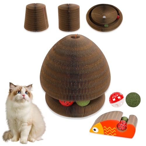 HivaolJoy Kitty Kurlz Katzenspielzeug, magische Orgel, Katzenkratzbrett, wendbar, Unendlichkeitssymbol zum Kratzen, Karton, Kätzchen-Kratzpads (1 Stück) von HivaolJoy
