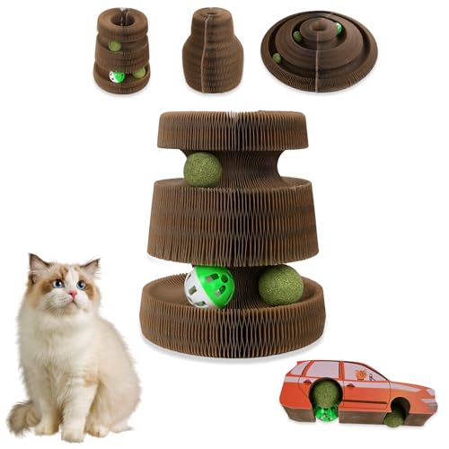 HivaolJoy Kitty Kurlz Katzenspielzeug, magische Orgel, Katzenkratzbrett, wendbar, Unendlichkeitssymbol zum Kratzen, Karton, Kätzchen-Kratzpads (1 Stück) von HivaolJoy
