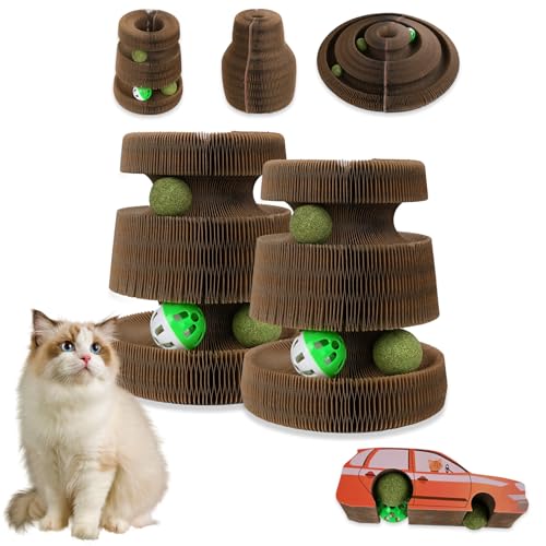 HivaolJoy Kitty Kurlz Katzenspielzeug, magische Orgel, Katzenkratzbrett, wendbar, Unendlichkeitssymbol zum Kratzen, Karton, Kätzchen-Kratzpads (2 Stück) von HivaolJoy