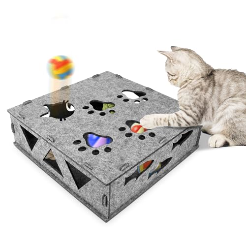 Hivia 30 * 30 * 10CM Interaktives Katzenspielzeug Filz-Katzenspielzeug，Katzenspielzeug Interaktiv Katzen Zubehör Vielseitig,Langlebig,Sicher von Hivia