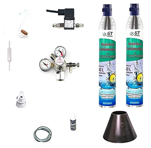 Hiwi CO2 Anlage Acryl 425 Profi mit Wassersprudler-Flasche (kompatibel zu vielen Wassersprudelflaschen.) und Nachtabschaltung 2 Flaschen von Hiwi