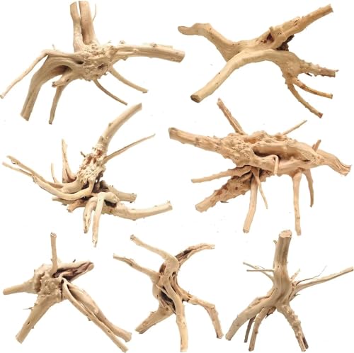 Hiwzitar Natürliches Spinnenholz für Aquarium, Dekoration, Sortiment, Treibholzzweig, 10,2 - 17,8 cm, Länge 7 Stück von Hiwzitar