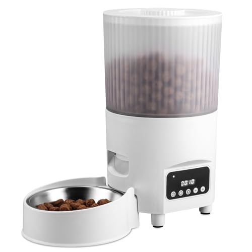 Futterspender für Katzen, automatisch, programmierbarer Timer, Futterspender für Katzen, automatischer Tierspender, 3 l, Edelstahl, 1-9 Mahlzeiten pro Tag, Weiß Futterspender für Katzen, automatisch, programmierbarer Timer, Futterspender für Katzen, automatischer Tierspender, 3 l, Edelstahl, 1-9 Mahlzeiten pro Tag, Weiß von Hixava