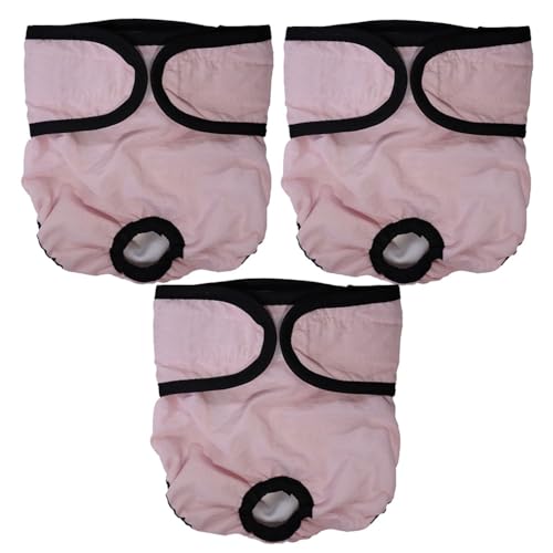Hixingo 3 Stück Hundewindeln für Hündinnen Inkontinenz Wiederverwendbare Hunde Windeln Läufigkeitshose Hygienisch und Saugstark Hundewindeln für Männliche und Weibliche (XL,Rosa) von Hixingo
