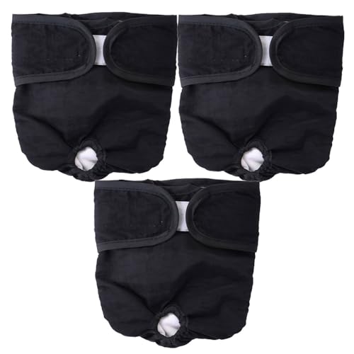 Hixingo 3 Stück Hundewindeln für Hündinnen Inkontinenz Wiederverwendbare Hunde Windeln Läufigkeitshose Hygienisch und Saugstark Hundewindeln für Männliche und Weibliche (XL,Schwarz) von Hixingo