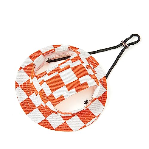 Hixingo Haustier Hunde Baseballmütze, Basecap Verstellbar Sonnenschutz Hut Hundecap mit Ohrlöchern Schattierungshut Zubehör für Kleine (M,Orange) von Hixingo