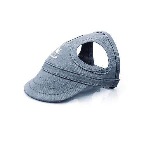 Hixingo Haustier Hunde Baseballmütze, Basecap Verstellbar Sonnenschutz Hut Hundecap mit Ohrlöchern Sommer Schattierungshut Zubehör für Kleine Hunde (XL,Dunkelblau) von Hixingo