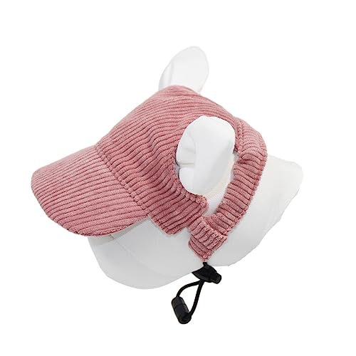 Hixingo Haustier Hunde Baseballmütze, Basecap Verstellbar Sonnenschutz Hut Hundecap mit Ohrlöchern Sommer Schattierungshut Zubehör für Kleine Hunde (XS,Dunkelrosa) von Hixingo