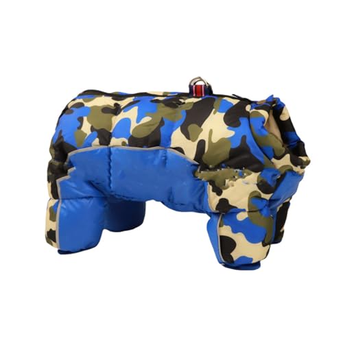 Hixingo Hundemantel für Kleine Hunde Mantel Winter, Warme Hundejacke Kaltes Mit Leinenloch Welpen Winterweste Hundekleidung für Kleine Mittlere Große Hunde Schwarz Blau (M,Blau) von Hixingo