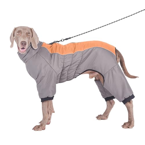 Hixingo Hundemantel mit Beinen, Winter Warme Hundemäntel mit Leinenloch Winddichte Kalte Hundejacke Wintermantel & Winterjacken für Kleine Mittel Große Hunde (5XL,Hellbraun) von Hixingo