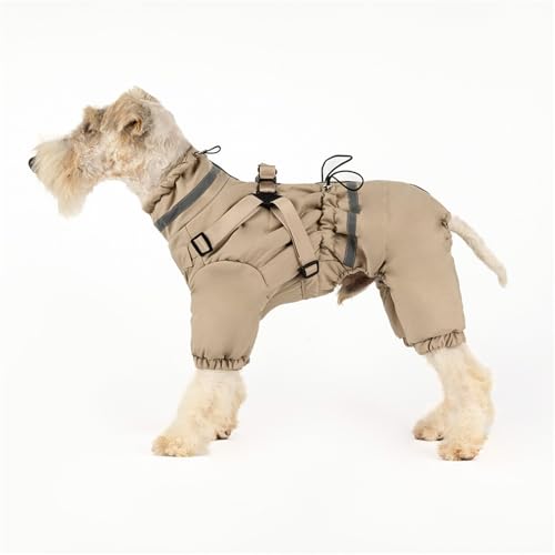 Hixingo Hundemantel mit Beinen, Winter Warme Komfortabel Hundemäntel mit Leinenloch Winddichte Kalte Hundejacke Wintermantel & Winterjacken für Kleine Mittel Große Hunde (XS,Khaki) von Hixingo